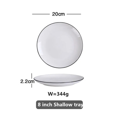 Black-Rim Ceramic Tableware