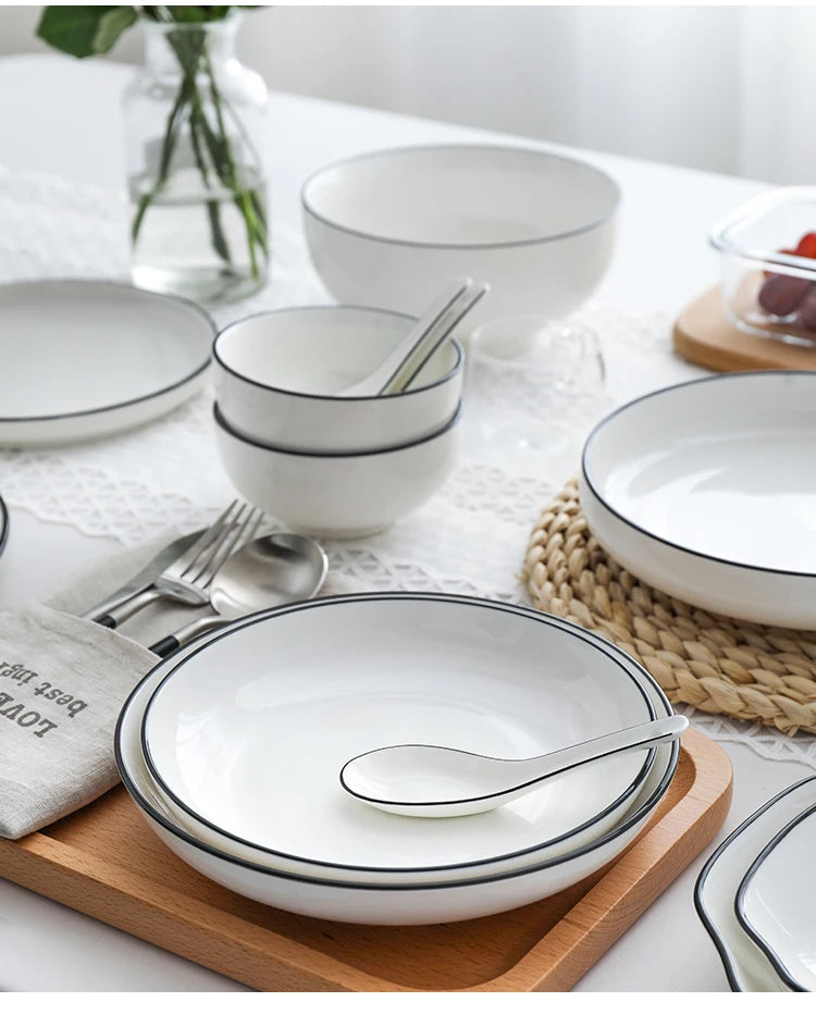 Black-Rim Ceramic Tableware