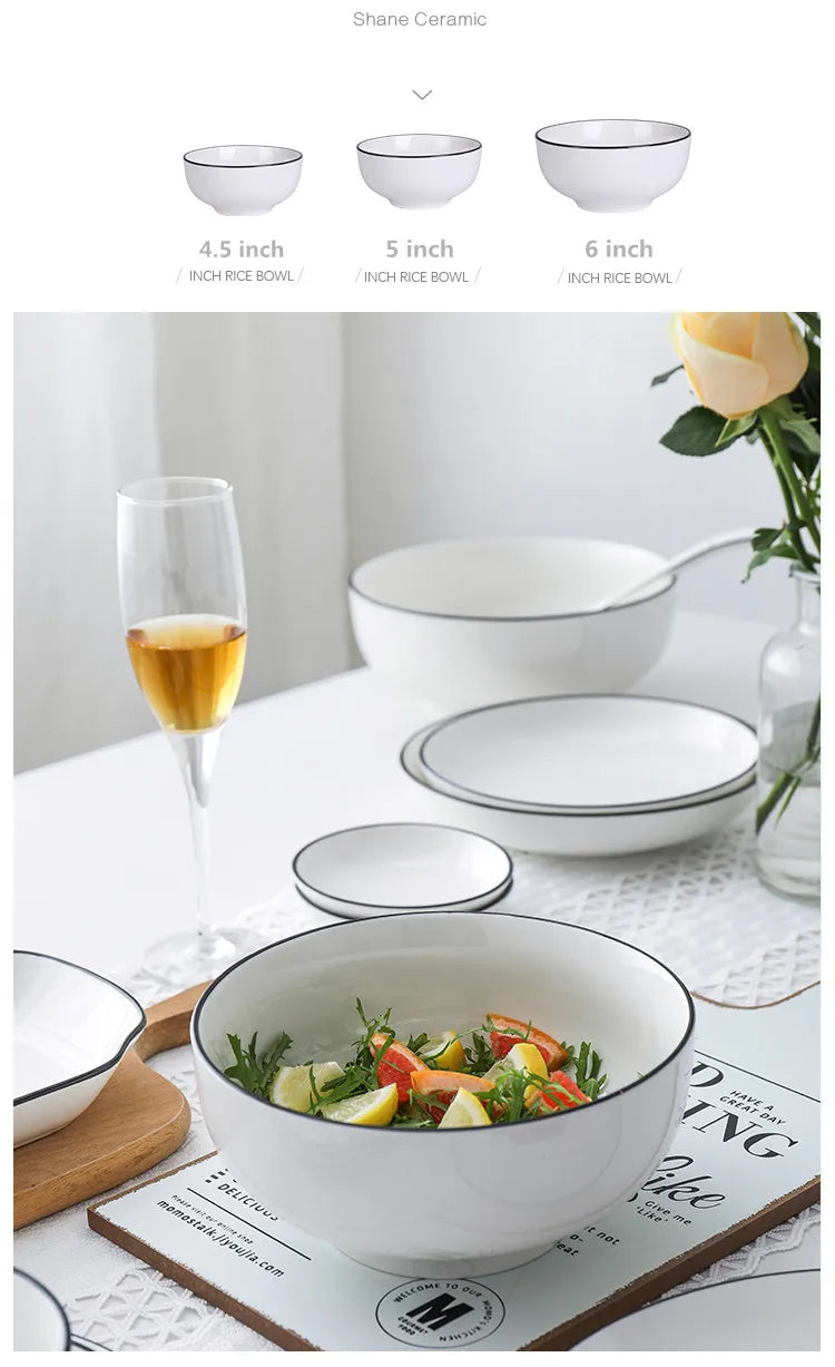 Black-Rim Ceramic Tableware