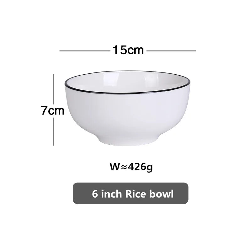 Black-Rim Ceramic Tableware