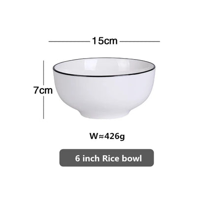 Black-Rim Ceramic Tableware