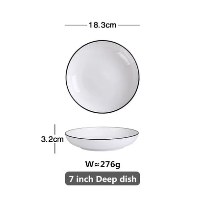 Black-Rim Ceramic Tableware