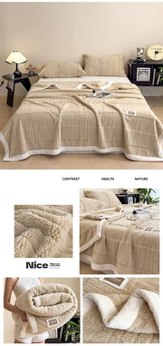 Double-sided Velvet Blanket and Pillowcase Set | Super Soft, Warm and Comfortable.