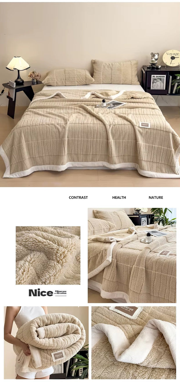 Double-sided Velvet Blanket and Pillowcase Set | Super Soft, Warm and Comfortable.