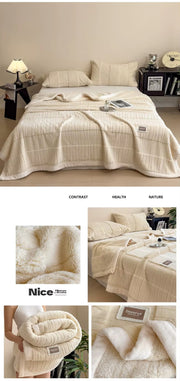 Double-sided Velvet Blanket and Pillowcase Set | Super Soft, Warm and Comfortable.