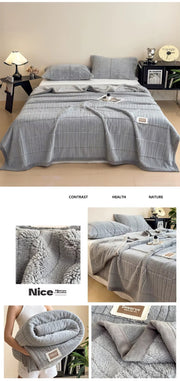 Double-sided Velvet Blanket and Pillowcase Set | Super Soft, Warm and Comfortable.