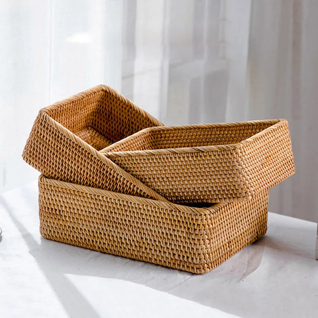 Multipurpose Rectangular Wicker Storage Basket