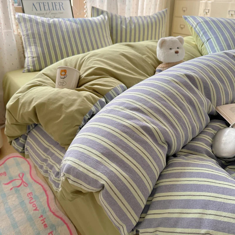 100% Cotton Plaid Duvet Cover