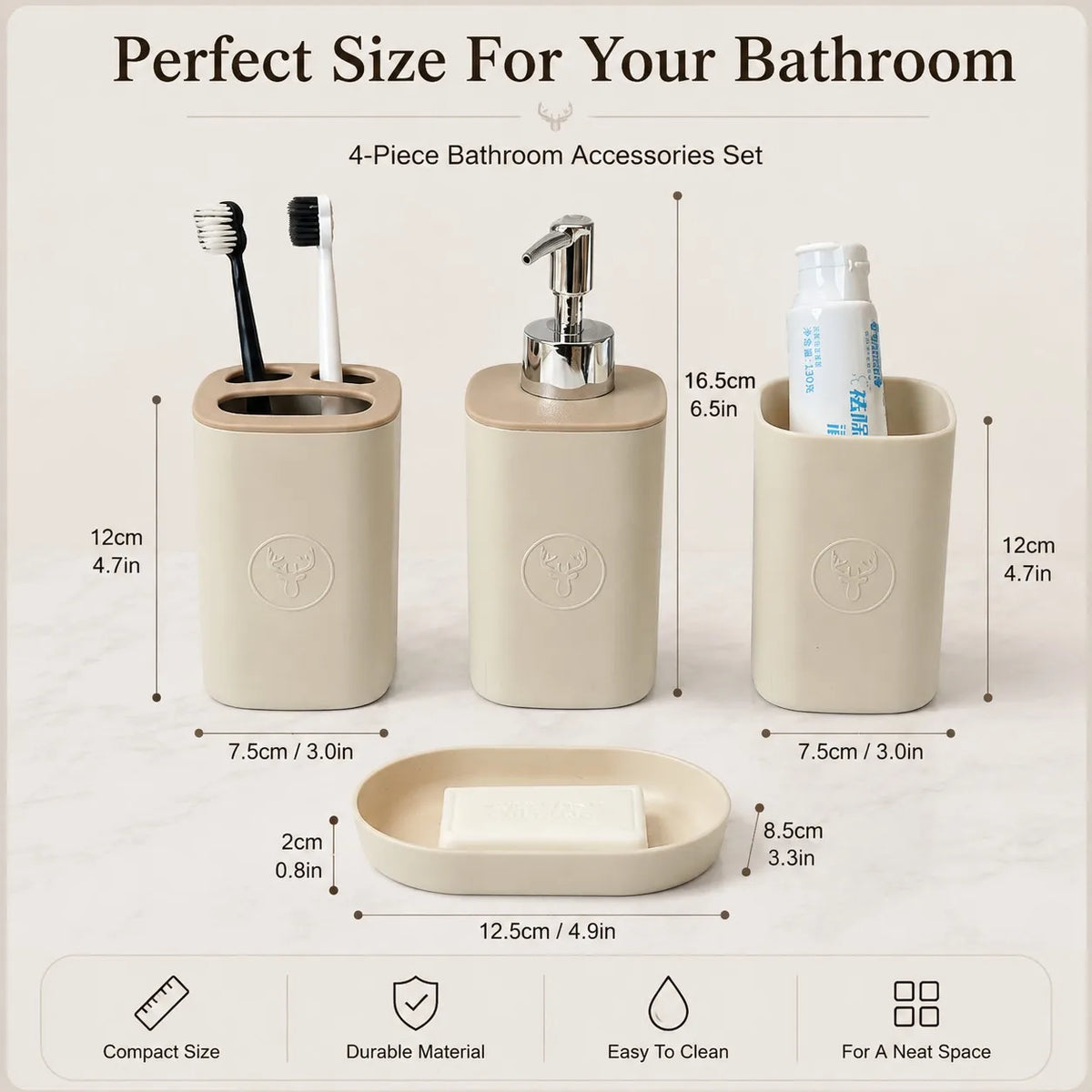 4-Piece Bathroom Accessory Set