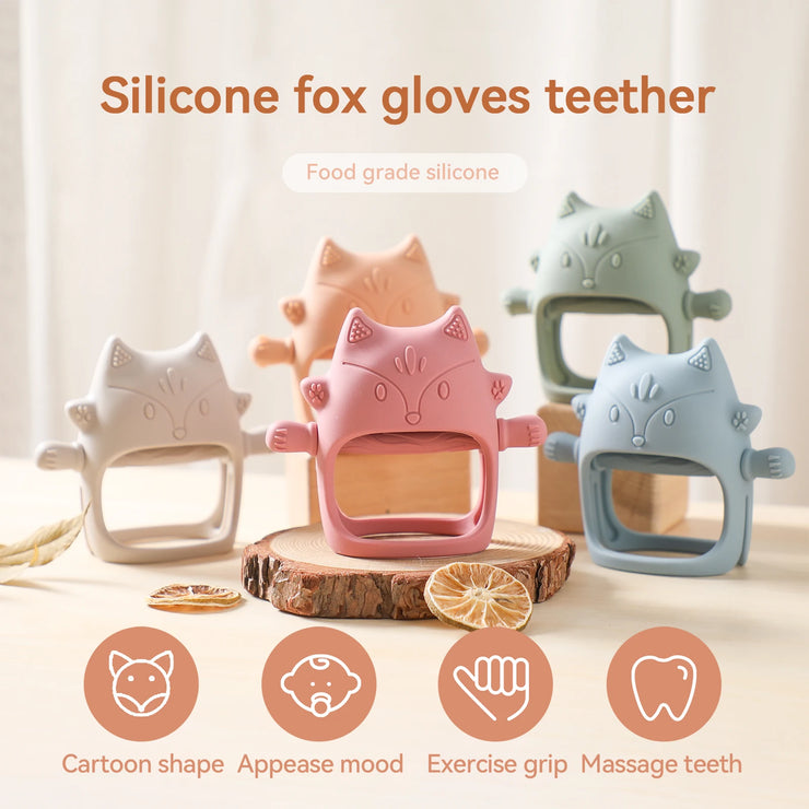 1pc Baby Silicone Teether Glove Shaped
