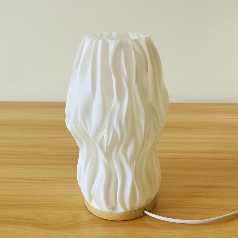 Sculptural Pleated Table Lamp