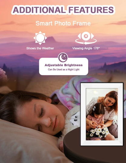 Smart Digital Photo Frame 10.1" — WiFi, HD Touch Screen & 32GB Storage