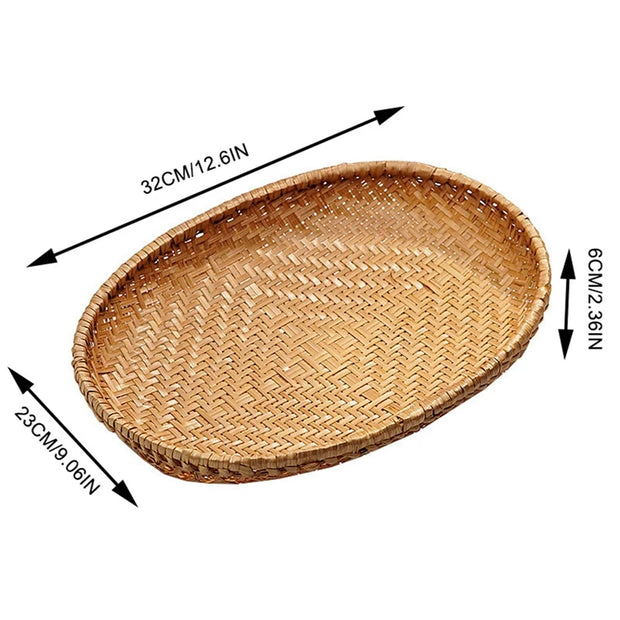 Handcrafted Oval Rattan Basket