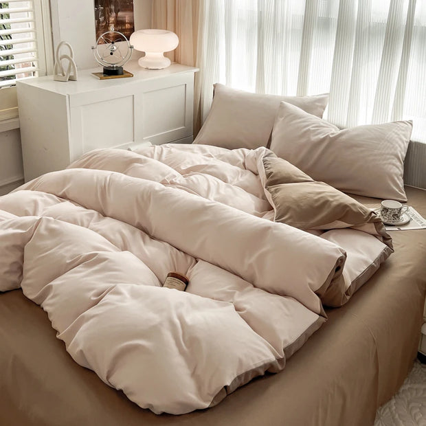 4 Pieces 2 Side Color Bedding Set