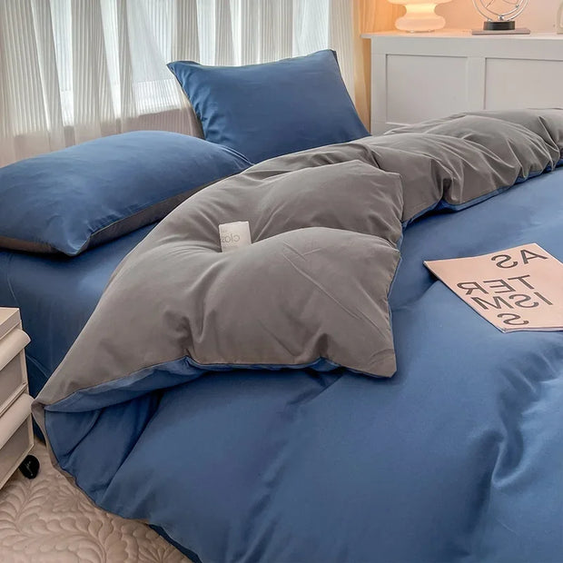 4 Pieces 2 Side Color Bedding Set