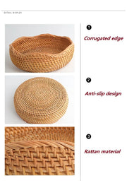 Handwoven Storage Basket - Rattan Tray