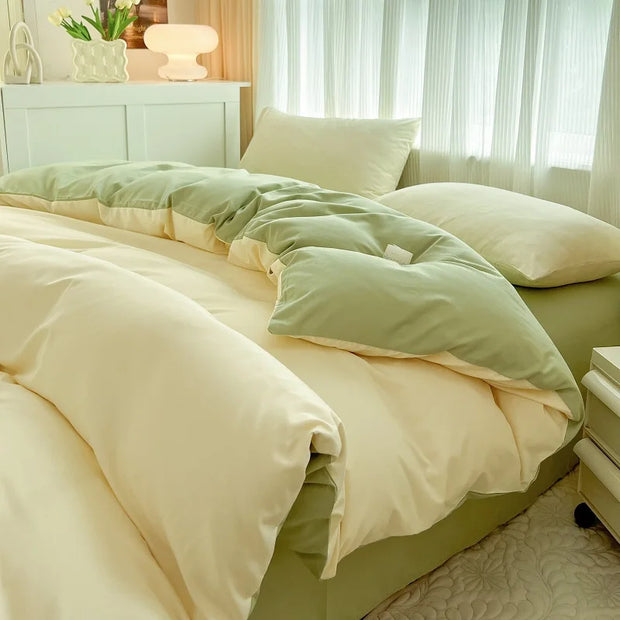 4 Pieces 2 Side Color Bedding Set