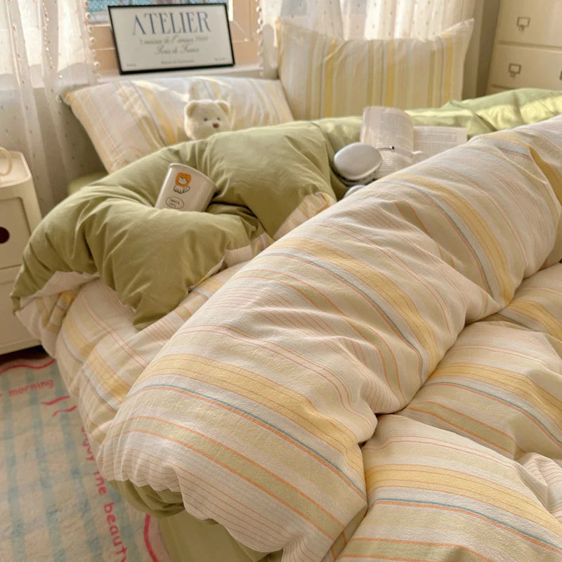 100% Cotton Plaid Duvet Cover