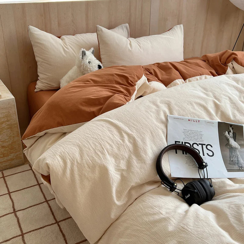 100% Cotton Plaid Duvet Cover