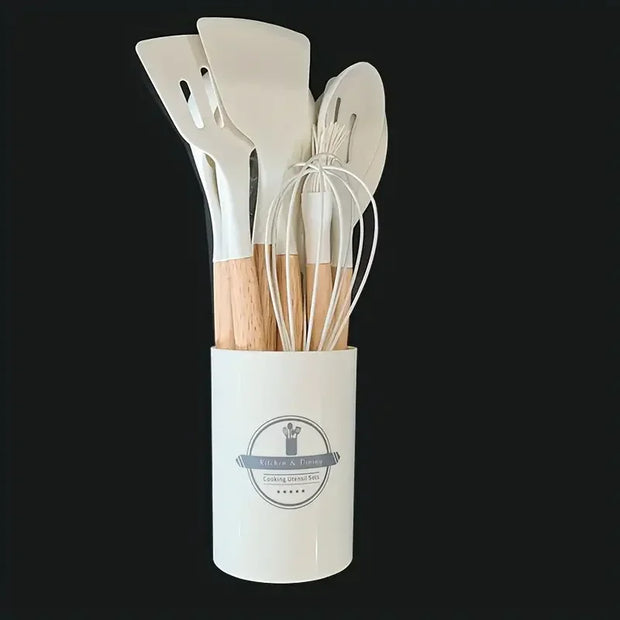 Set of 12 Multi-Colored Silicone Kitchen Utensils