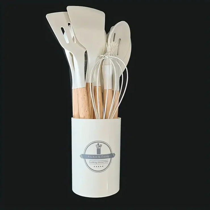 Set of 12 Multi-Colored Silicone Kitchen Utensils