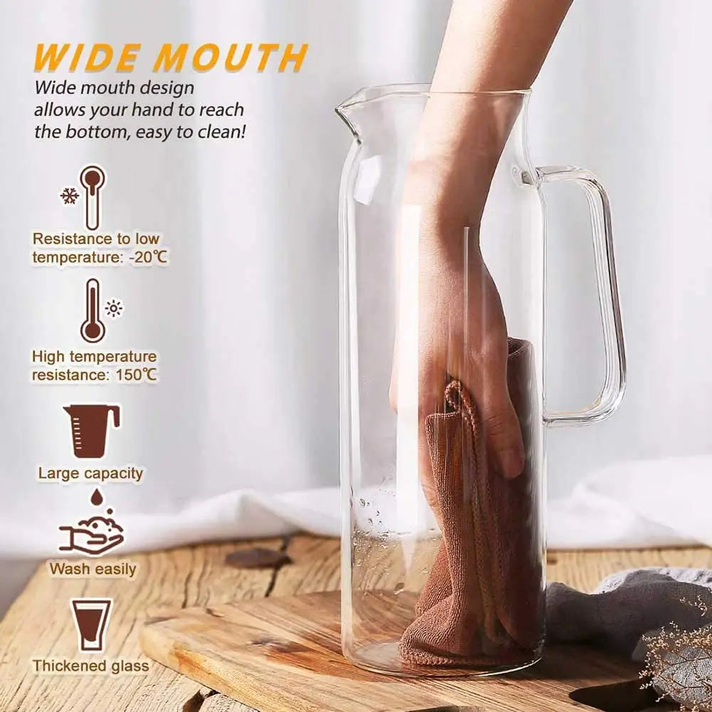 Borosilicate Glass Pitcher with Lid — 1.5L