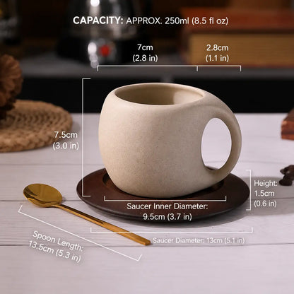 Ceramic Coffee Cup & Saucer Set
