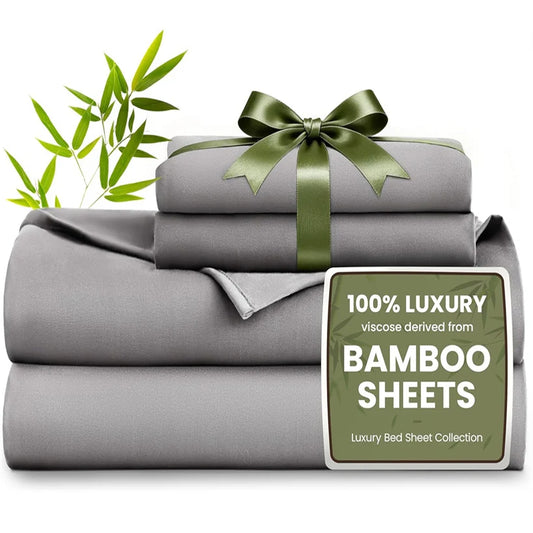 100% Pure Bamboo Bed Sheet Set – 4 or 6 Pieces