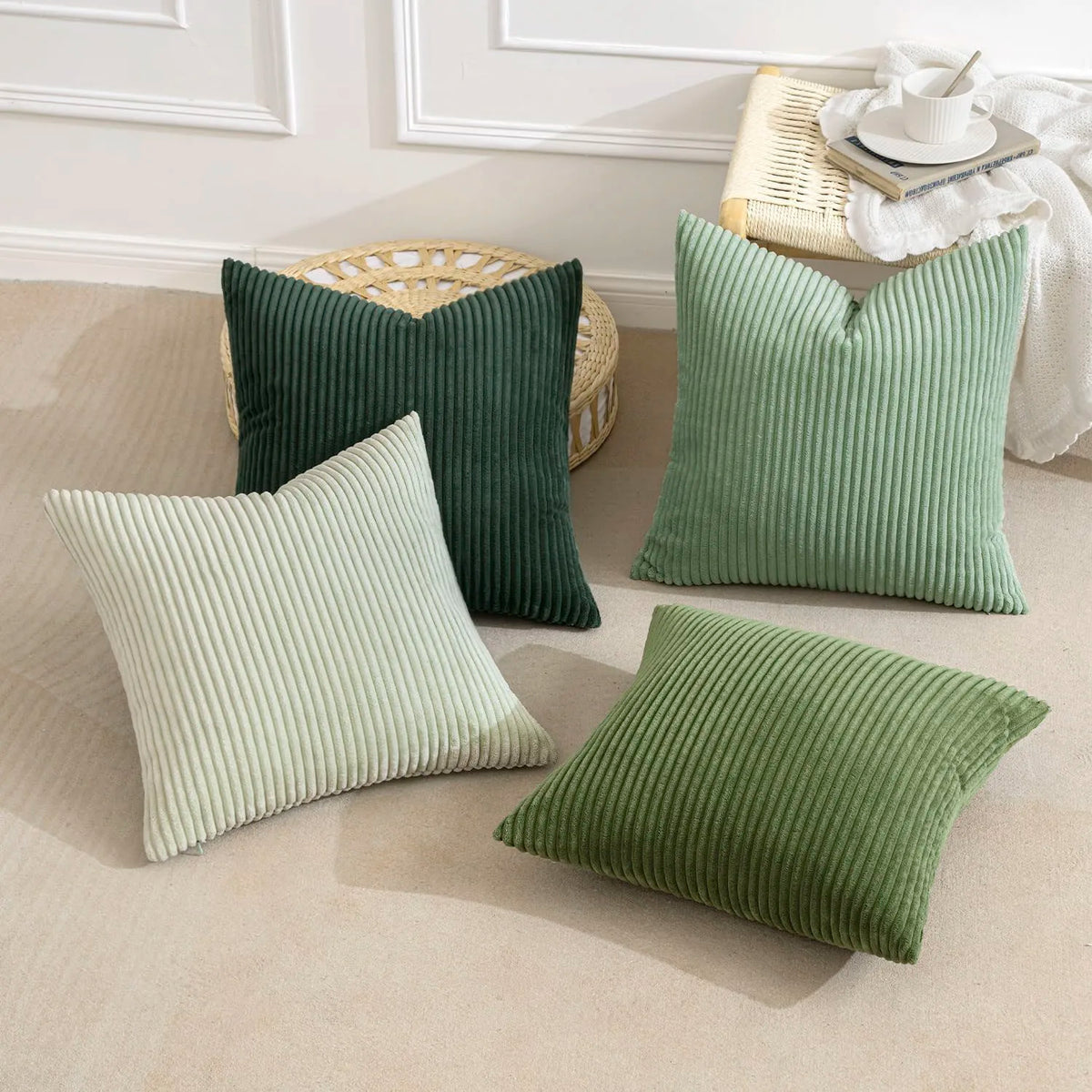 Textured Throw Pillow Covers, Set of 4