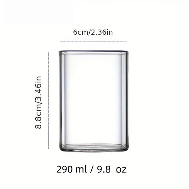 Premium Square Glass Cup for Iced Coffee, Tea and Various Beverages.