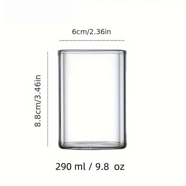 Premium Square Glass Cup for Iced Coffee, Tea and Various Beverages.