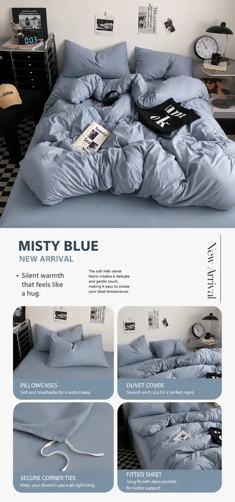 100% Washed Cotton Bedding Set