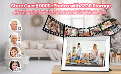 Smart Digital Photo Frame 10.1" — WiFi, HD Touch Screen & 32GB Storage