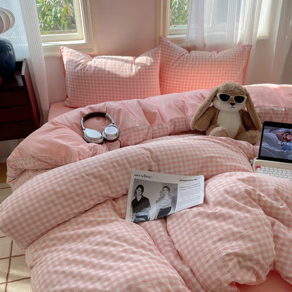 100% Cotton Plaid Duvet Cover