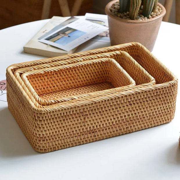 Multipurpose Rectangular Wicker Storage Basket