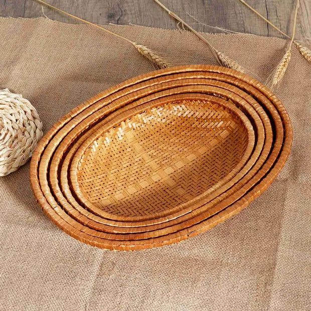 Handcrafted Oval Rattan Basket