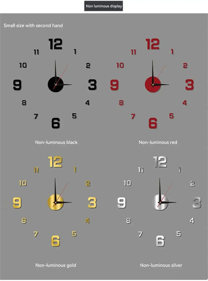Frameless 3D Wall Clock 15.7"