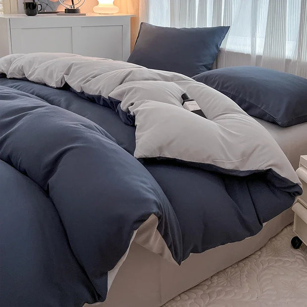 4 Pieces 2 Side Color Bedding Set
