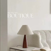 Solid wood and retro fabric table lamp