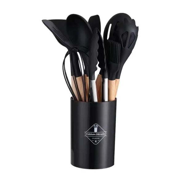 Set of 12 Multi-Colored Silicone Kitchen Utensils