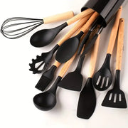Set of 12 Multi-Colored Silicone Kitchen Utensils