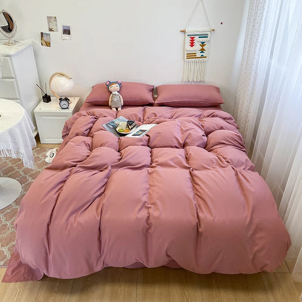 Black Bedding Duvet, Bedsheet and Pillowcase Set