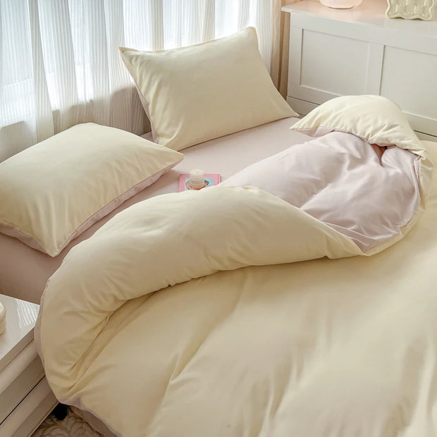 4 Pieces 2 Side Color Bedding Set