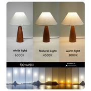Solid wood and retro fabric table lamp