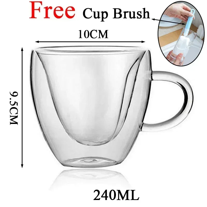 Double-Wall Borosilicate Glass Cups