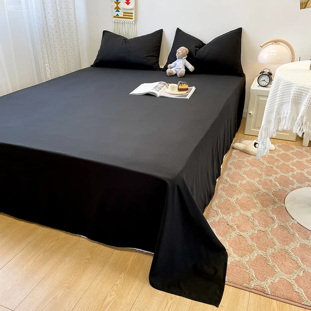 Black Bedding Duvet, Bedsheet and Pillowcase Set