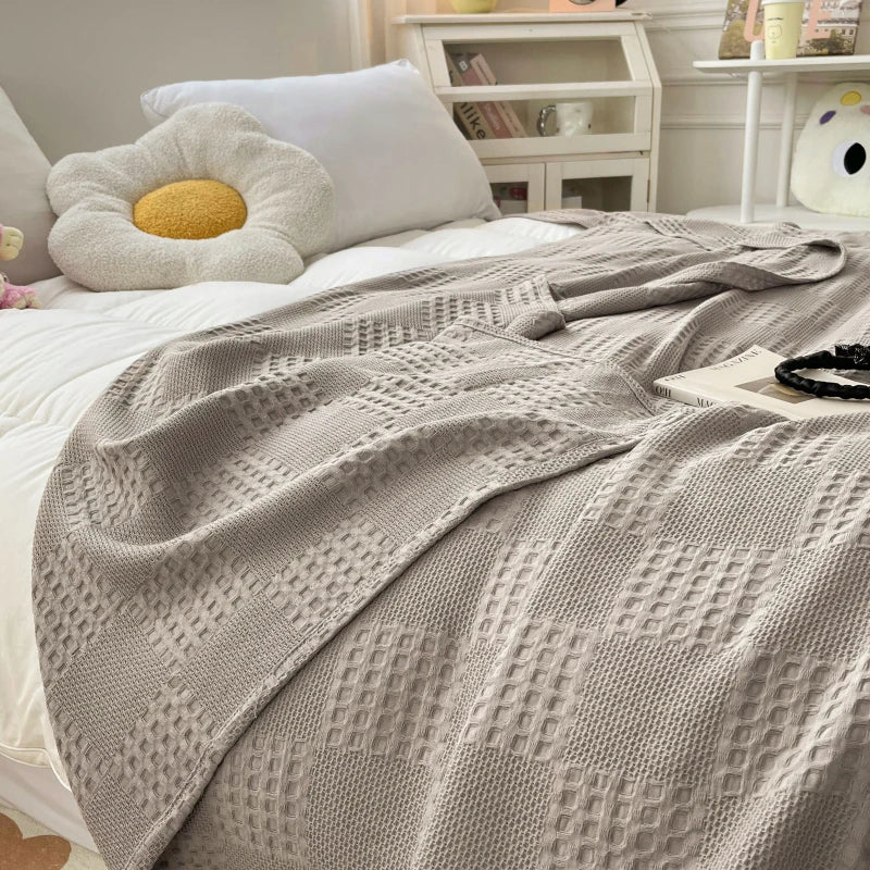 Cotton Waffle Throw Blanket