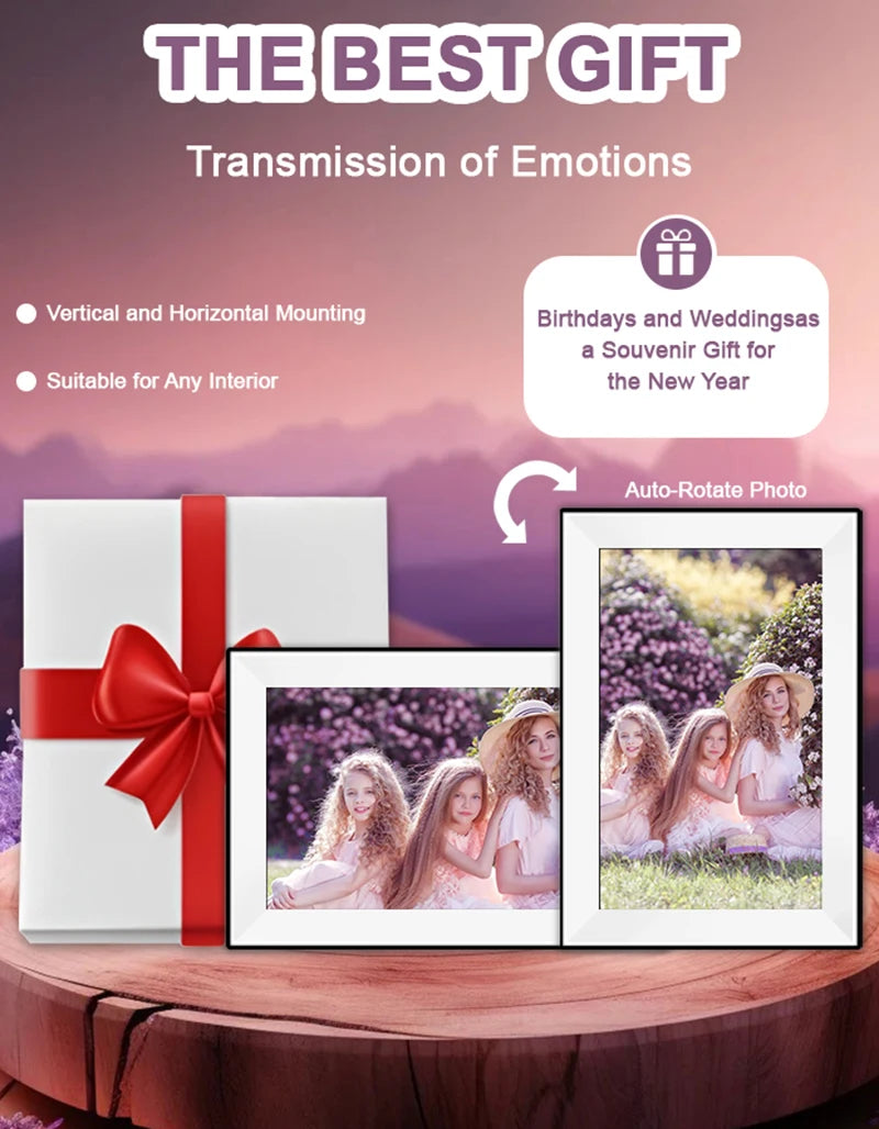 Smart Digital Photo Frame 10.1" — WiFi, HD Touch Screen & 32GB Storage