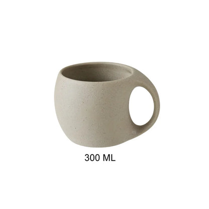 Artisan Pottery Coffee Cup with Wood Saucer