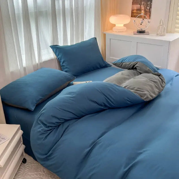 4 Pieces 2 Side Color Bedding Set